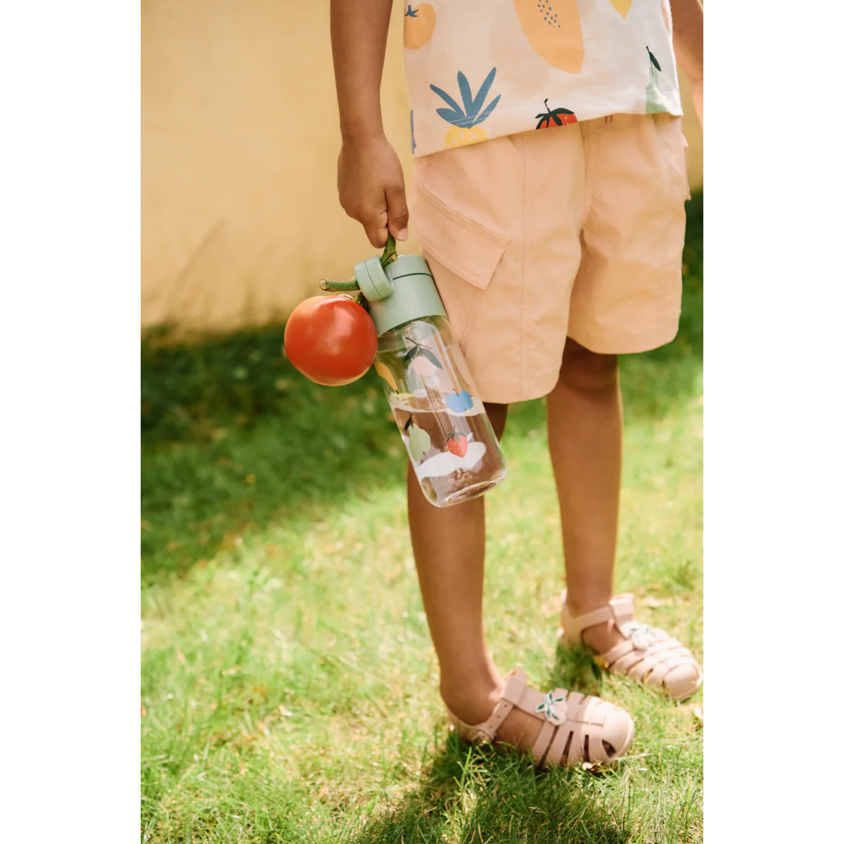 Bre Sandals with Charms - Peach / Dark Rose