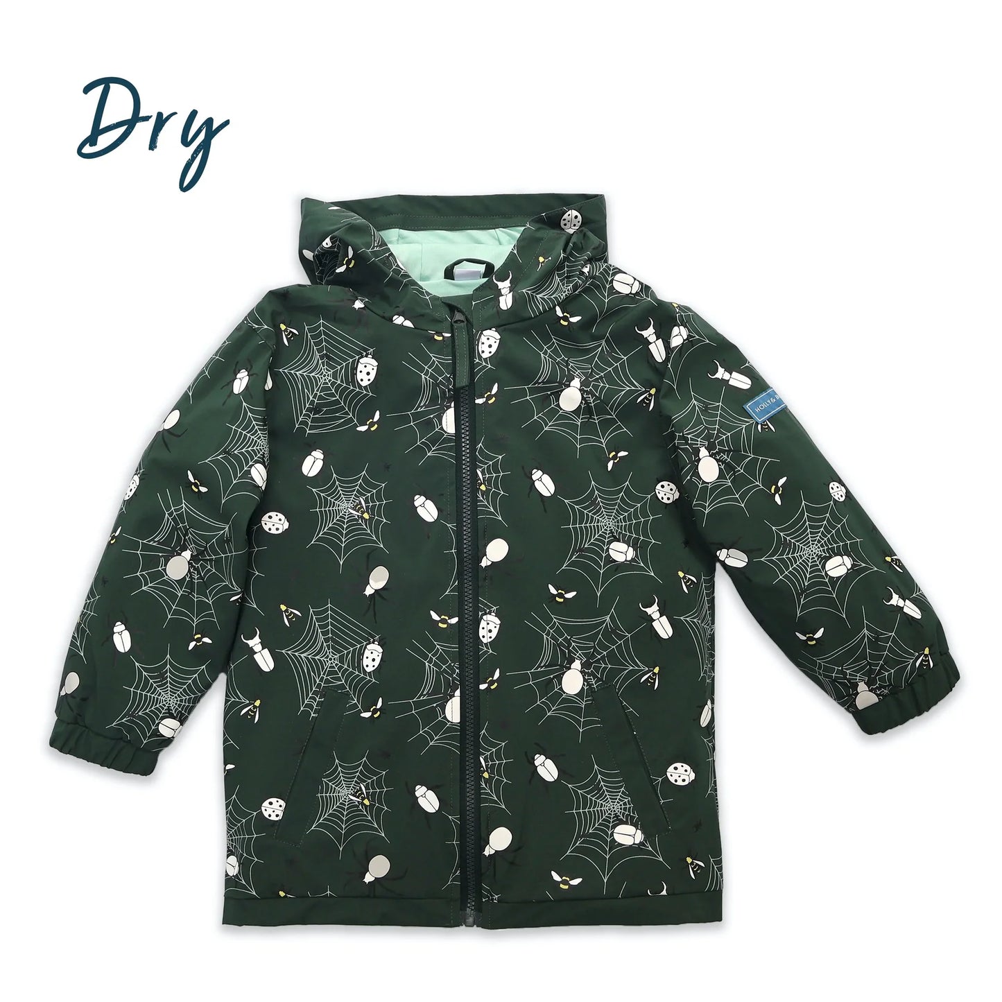 Color Changing Raincoat - Green Bugs
