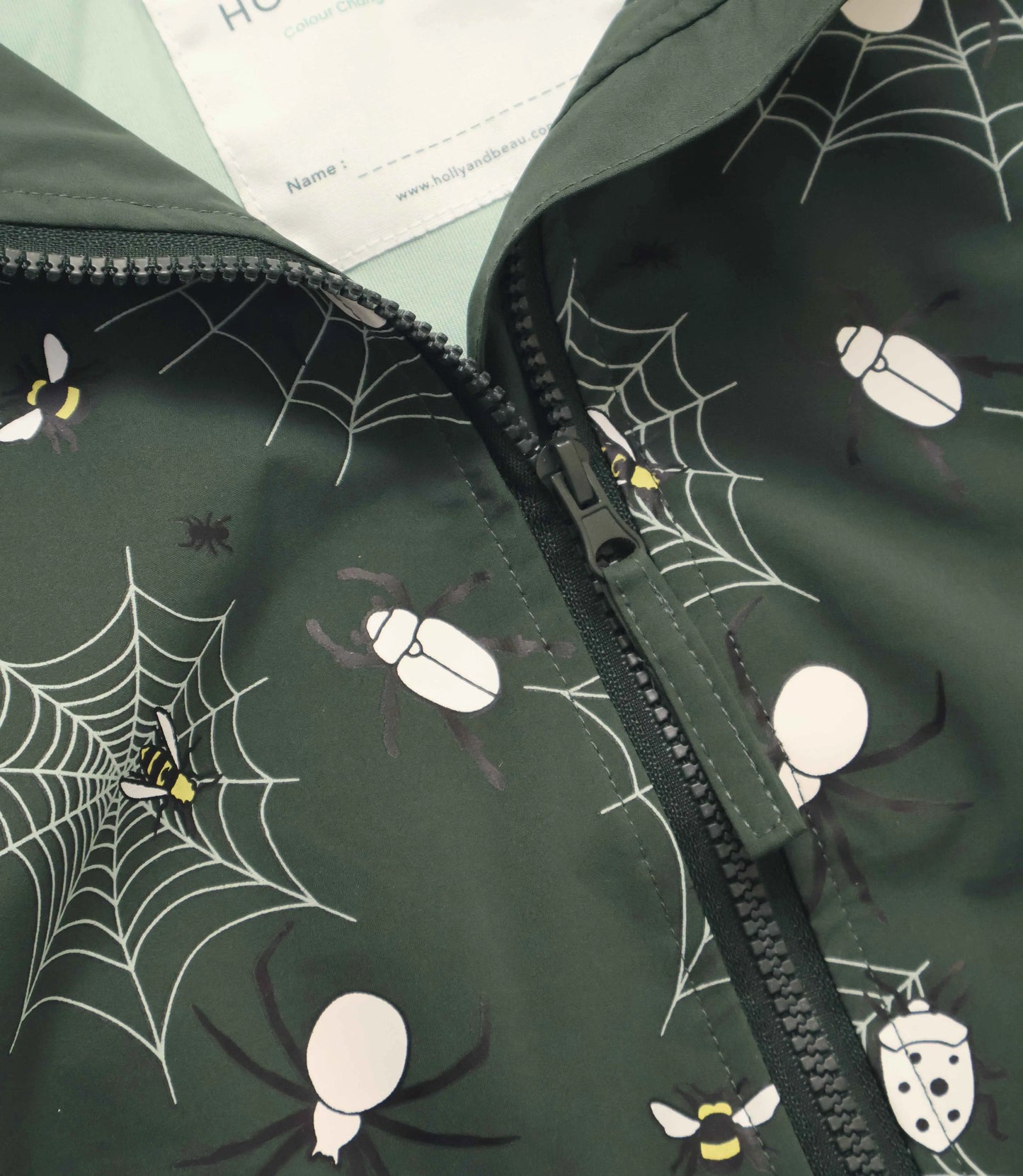 Color Changing Raincoat - Green Bugs