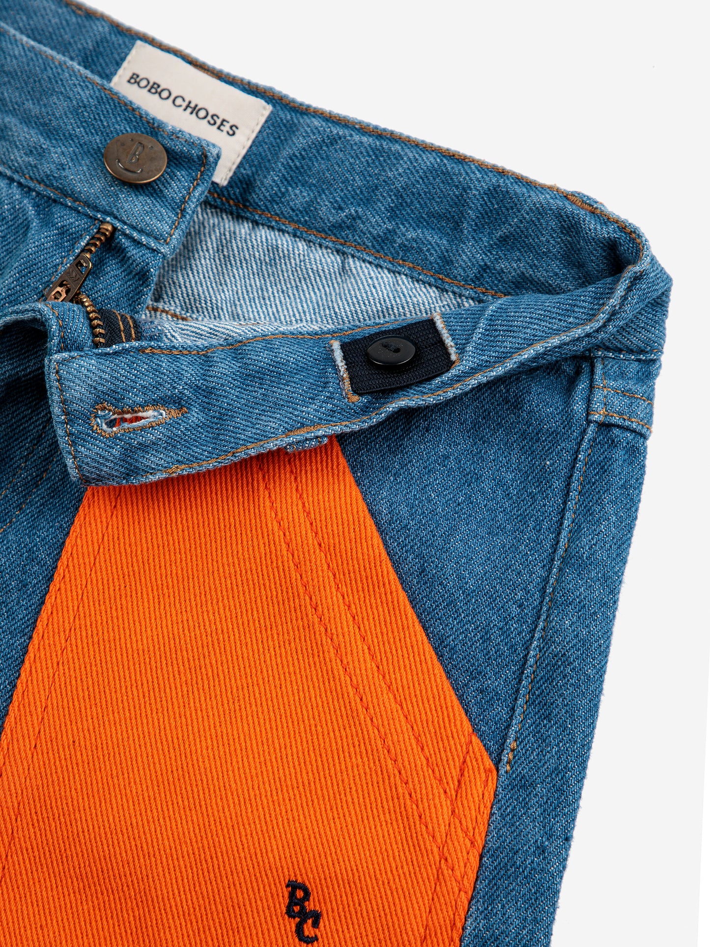 Color Block Denim Shorts