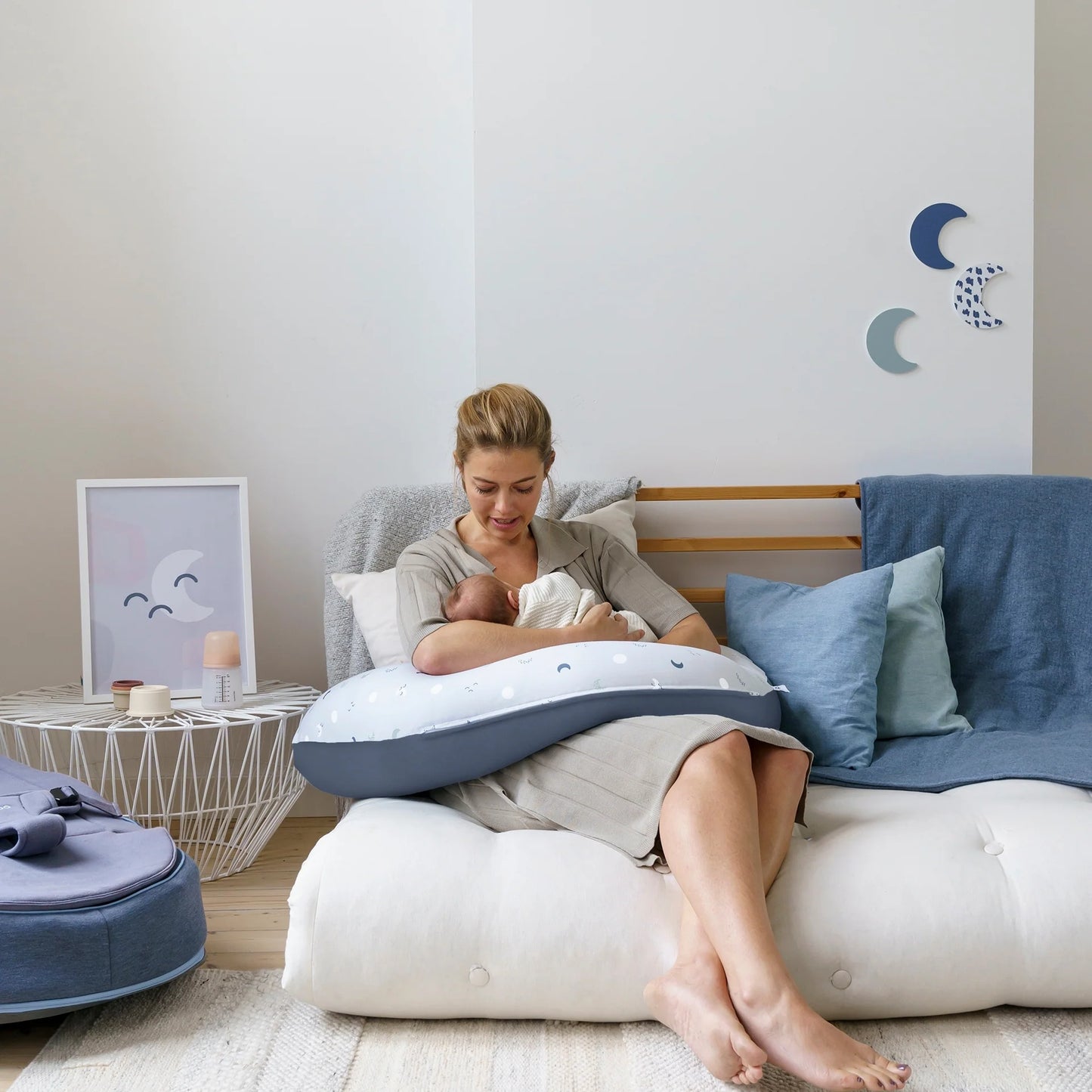 Buddy Pregnancy & Nursing Pillow - Blue Grey Moon