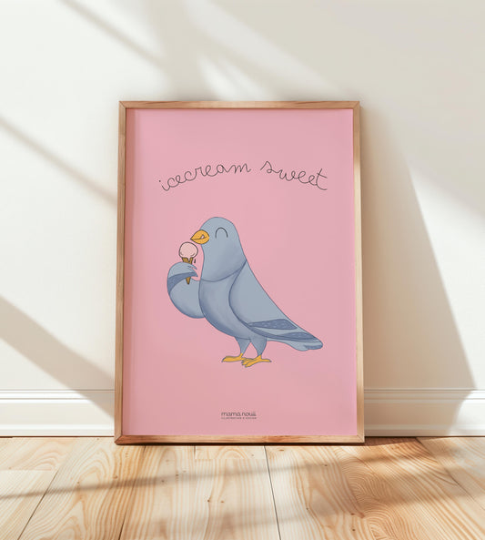 “Ice Cream Birdie” Print - A3