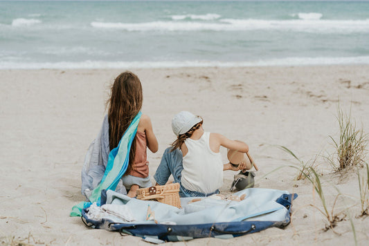 noomad Outdoor: Playmat & Toy Bag - Blue/Green Stripes