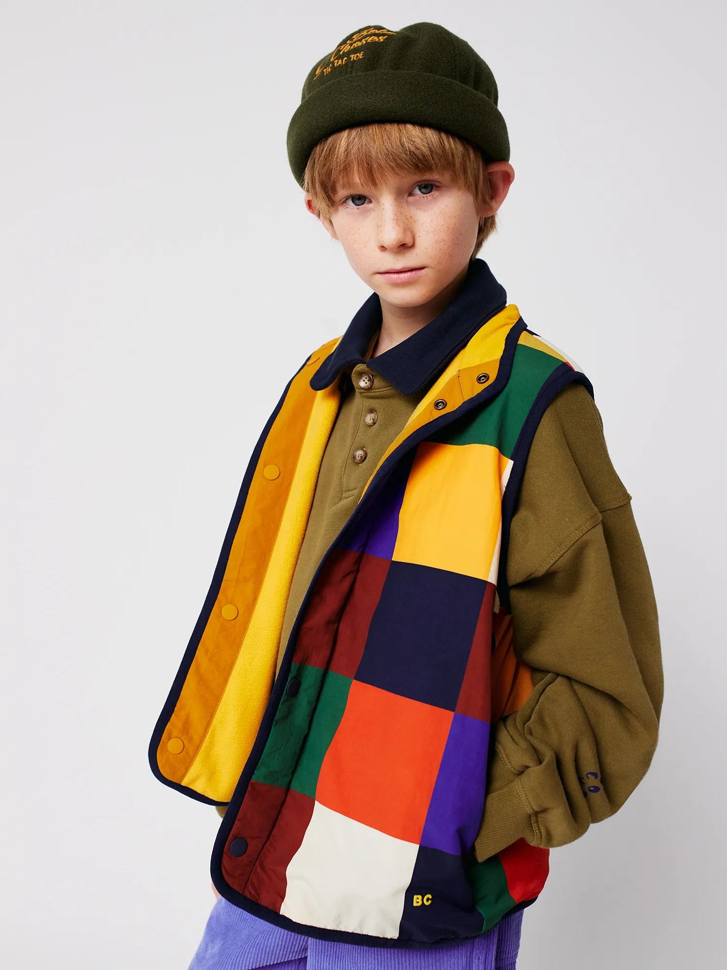 Multicolor Tiles Reversible Vest