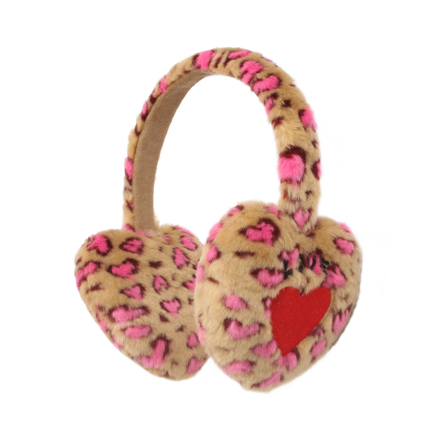 Heart Fur Leopard Earmuffs