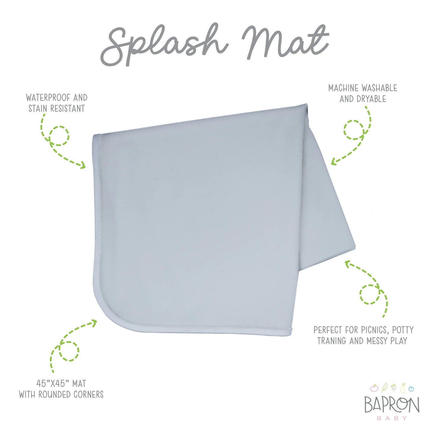 Splash Mat - Solid Light Grey Minimalist