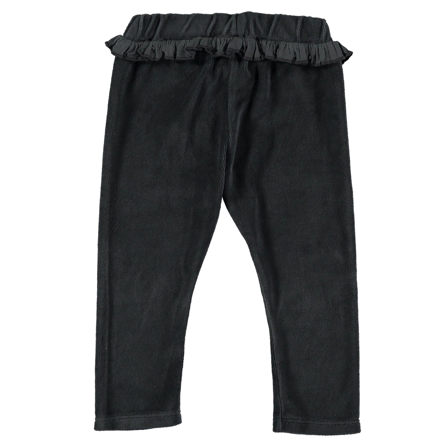 Velvet Ruffle Leggings - Storm Grey