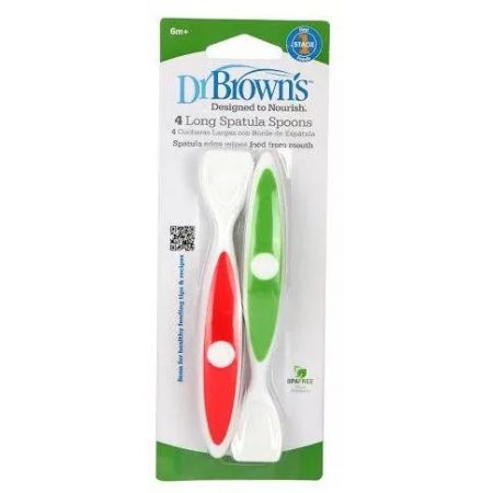 Long Spatula Spoons 6m+, 4 Pack