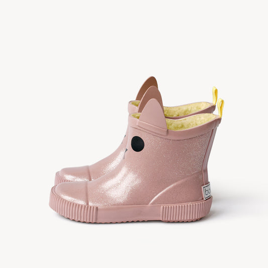 Kerran Fleece Lined Rainboots - Pink Glitter
