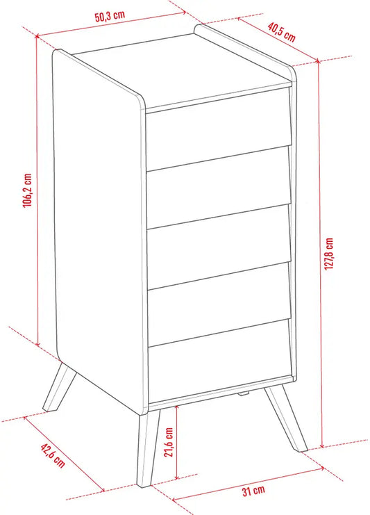 Vintage 5-Drawer Dresser & Changer - White