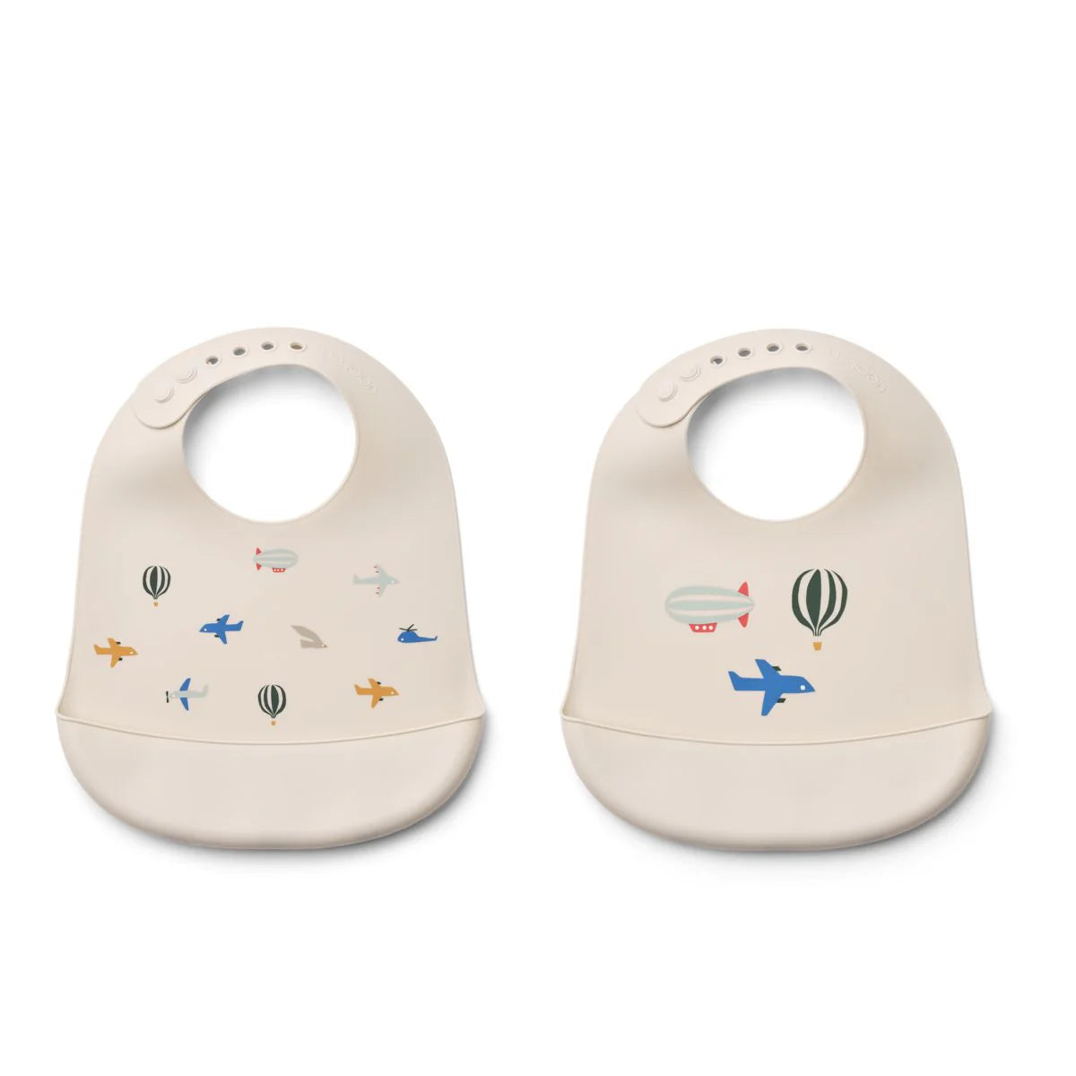 Tilda Printed Bib 2-Pack - Aviator / Ecru