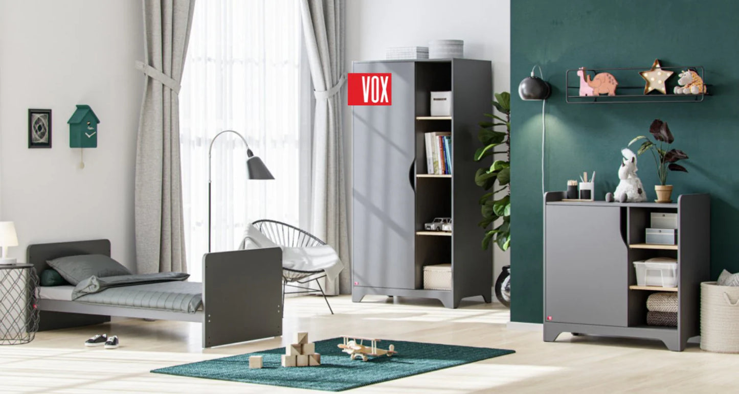 Leaf Wardrobe - Graphite/Oak