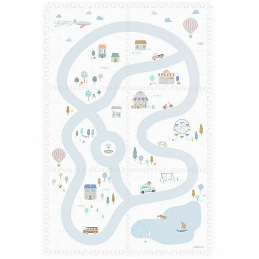 tiloo: Foam Puzzle Playmat & Storage Box - Village/Terrazzo