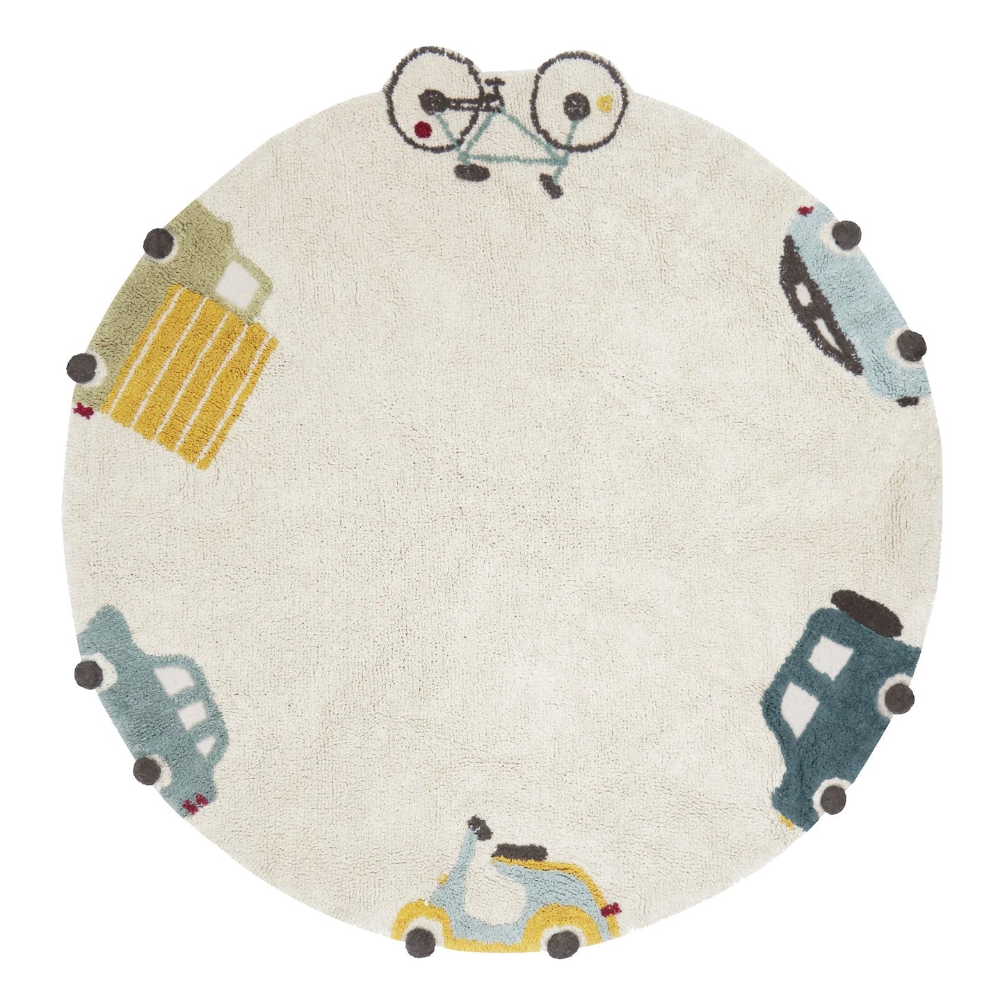 Washable Rug - Wheels (Ø 140cm)
