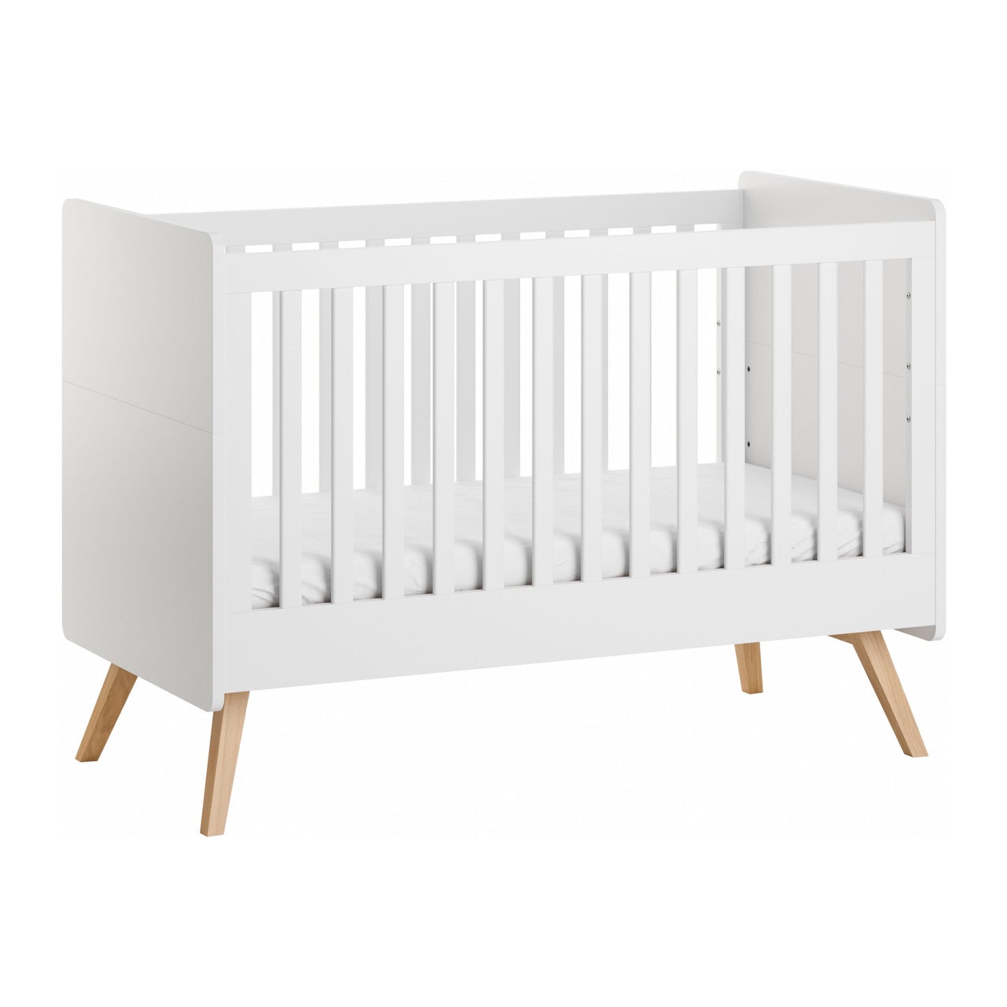 Vintage Cot Bed 70x140cm - White/Oak