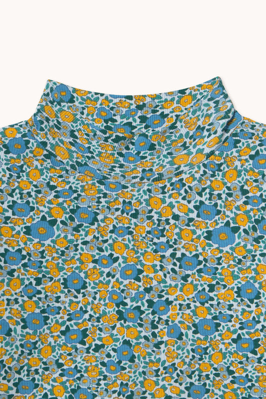 Flower Pattern Turtleneck