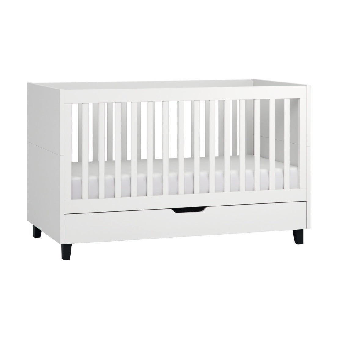 Simple Cot Bed 70x140cm - White