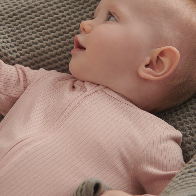 Ribbed Clever Sleepsuit - Blush