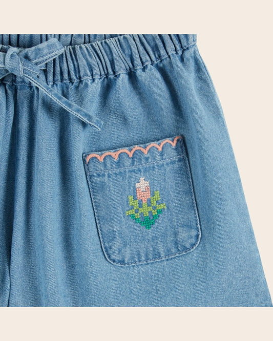 Rose Embroidered Shorts