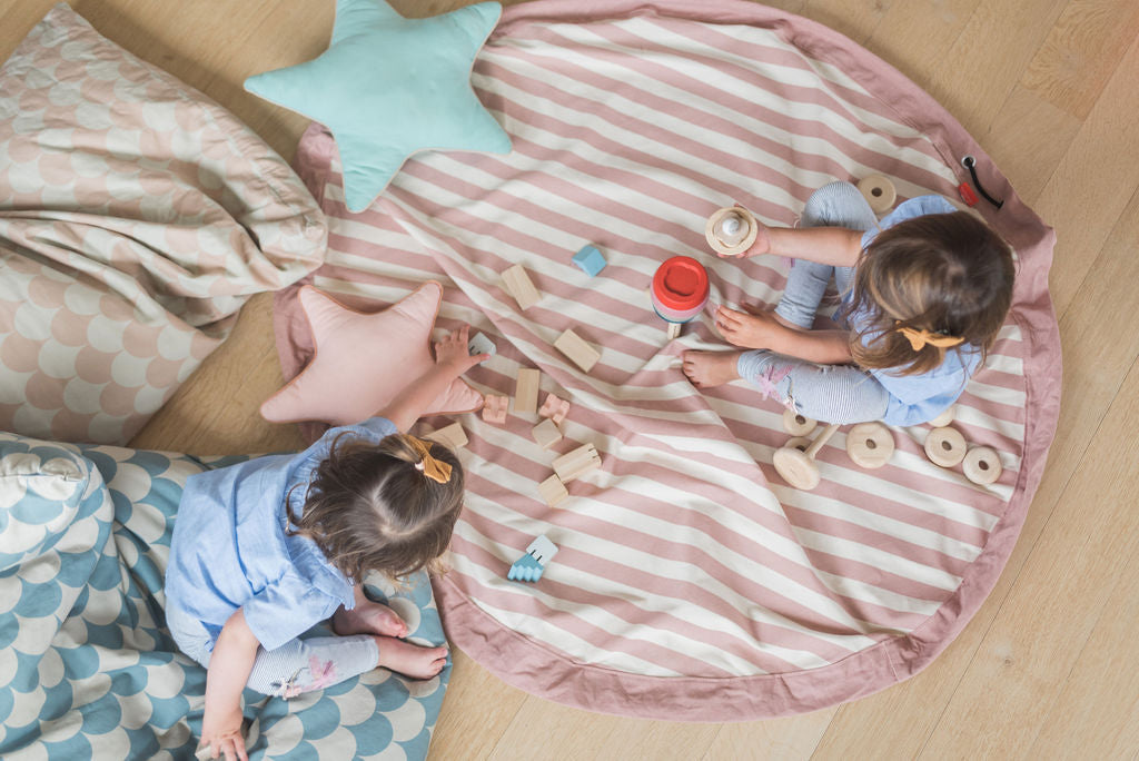 noomad: Playmat & Toy Bag - Pink Stripes