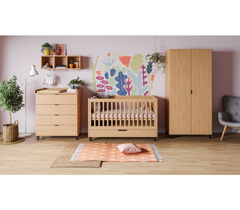 Simple Cot Bed 70x140cm - Oak