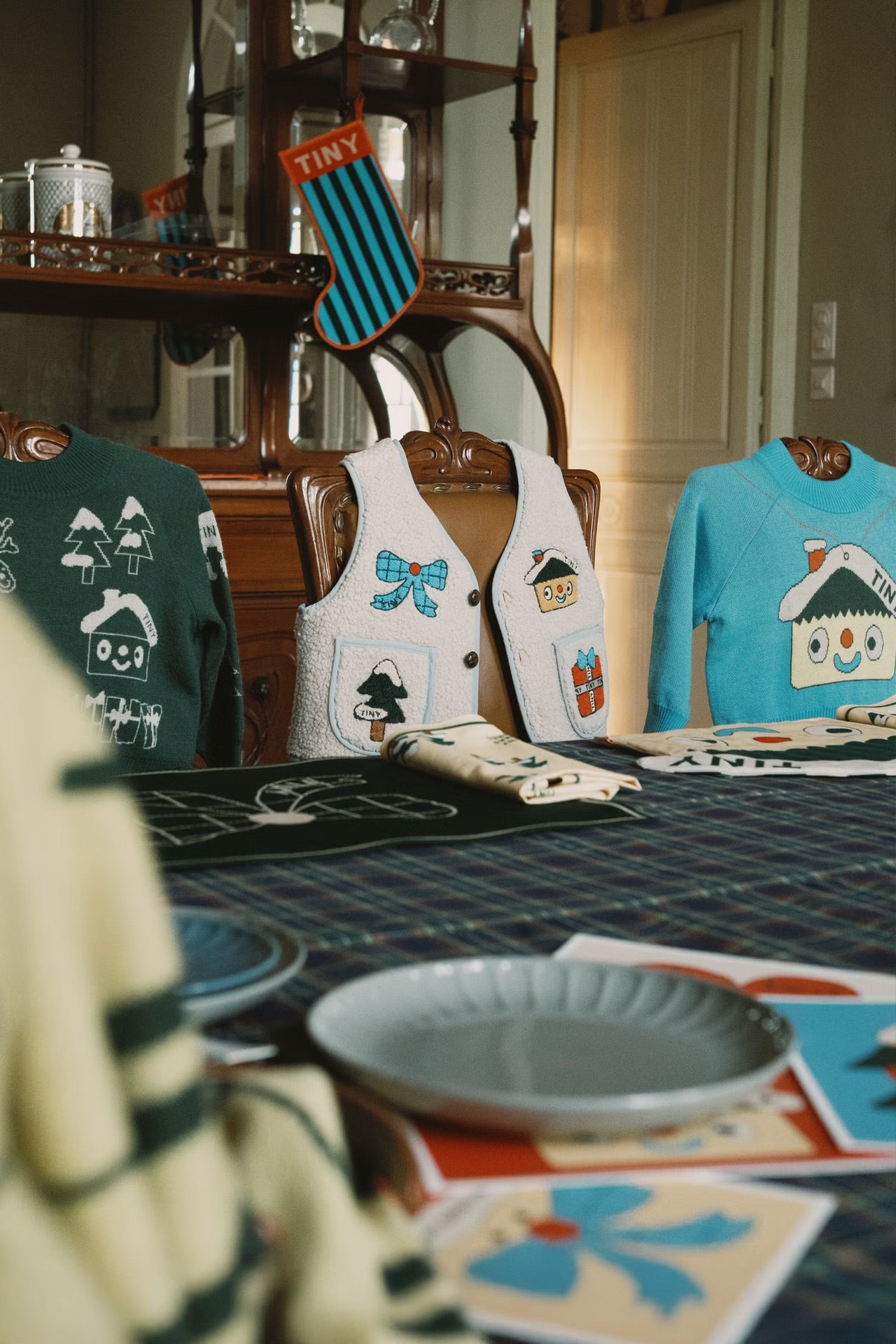 Xmas Tiny Town Sherpa Vest