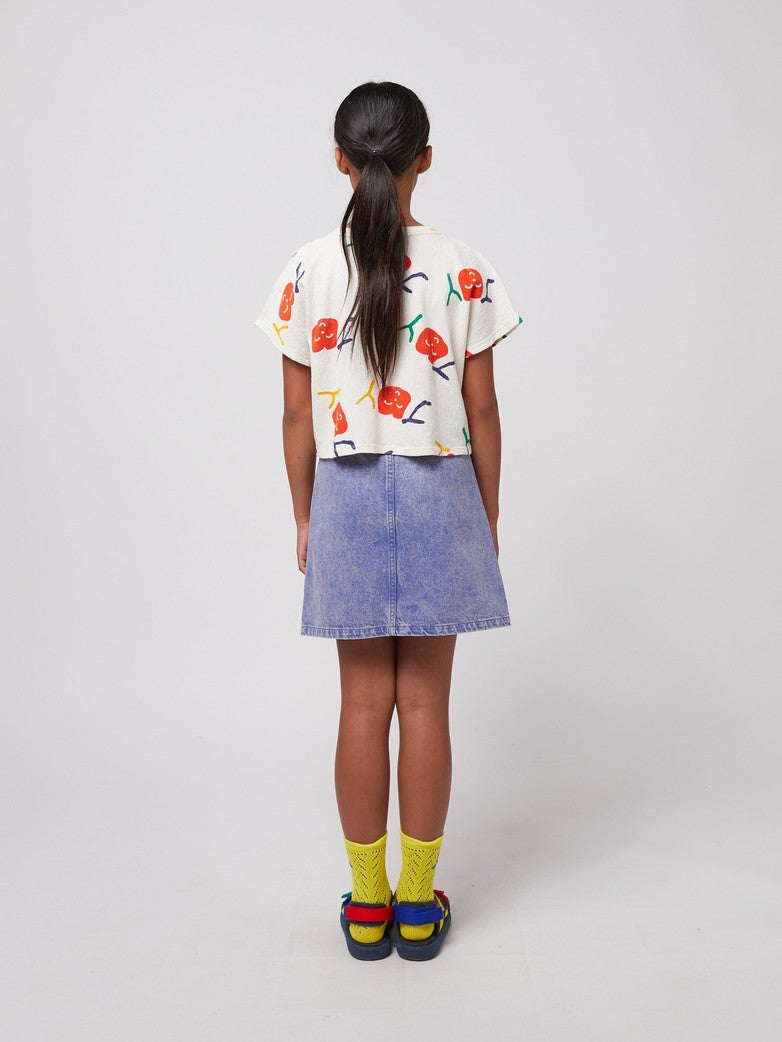 Color Block Denim Skirt