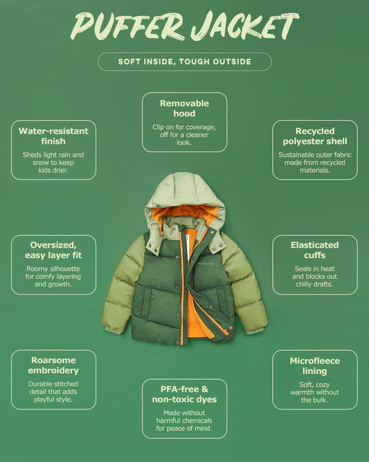 Puffer Snow Jacket - Brown