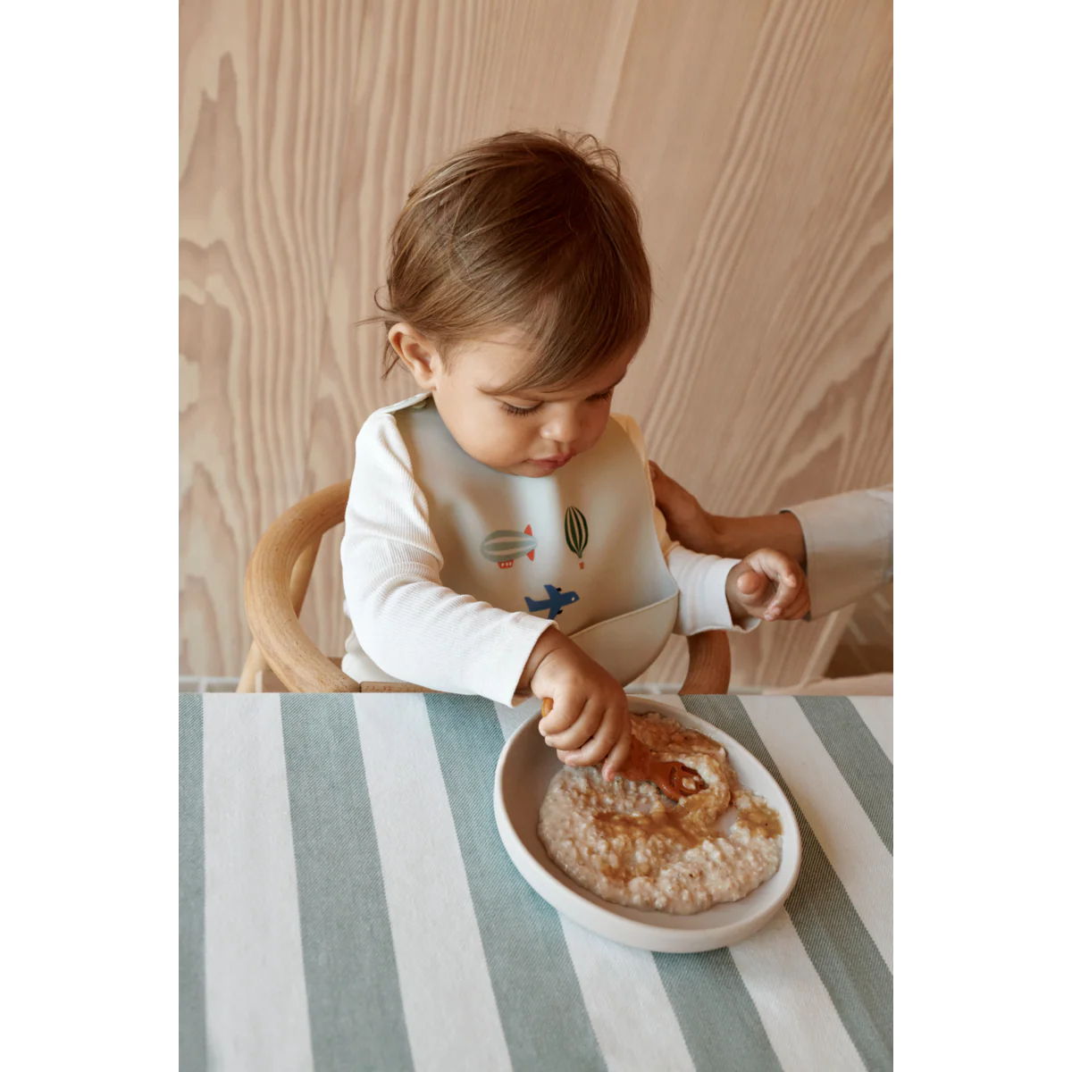 Tilda Printed Bib 2-Pack - Aviator / Ecru