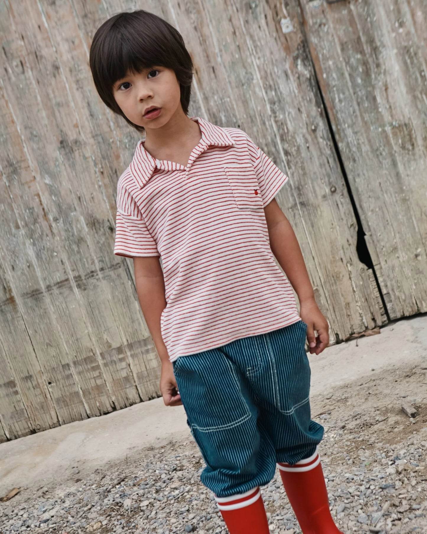 Striped Polo - Red
