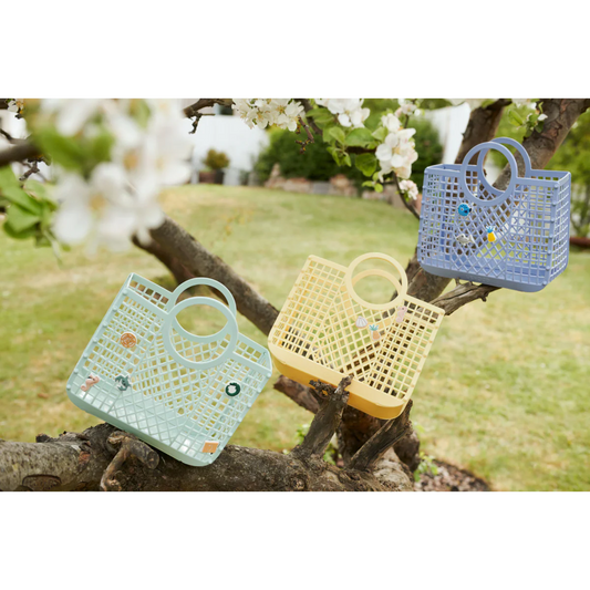 Samantha Basket With Charms - Dusty Lavender
