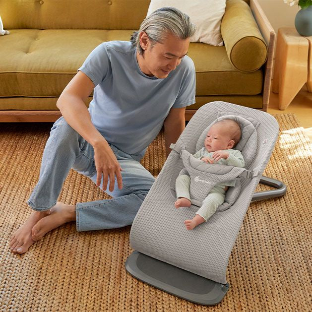 Evolve 3-in-1 Mesh Baby Bouncer & Toy Arc - Light Grey