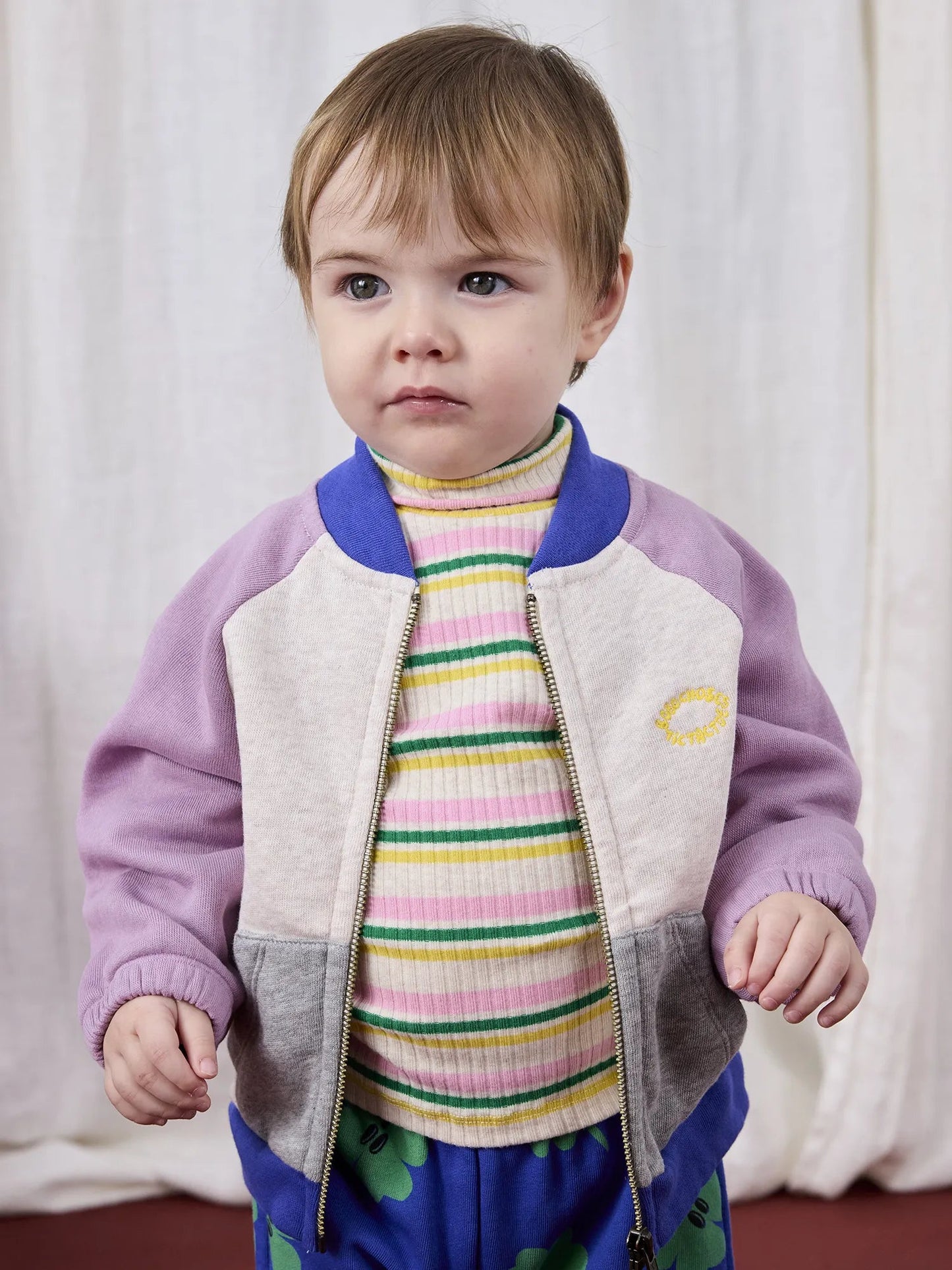 Color Block Baby Zipped Sweater