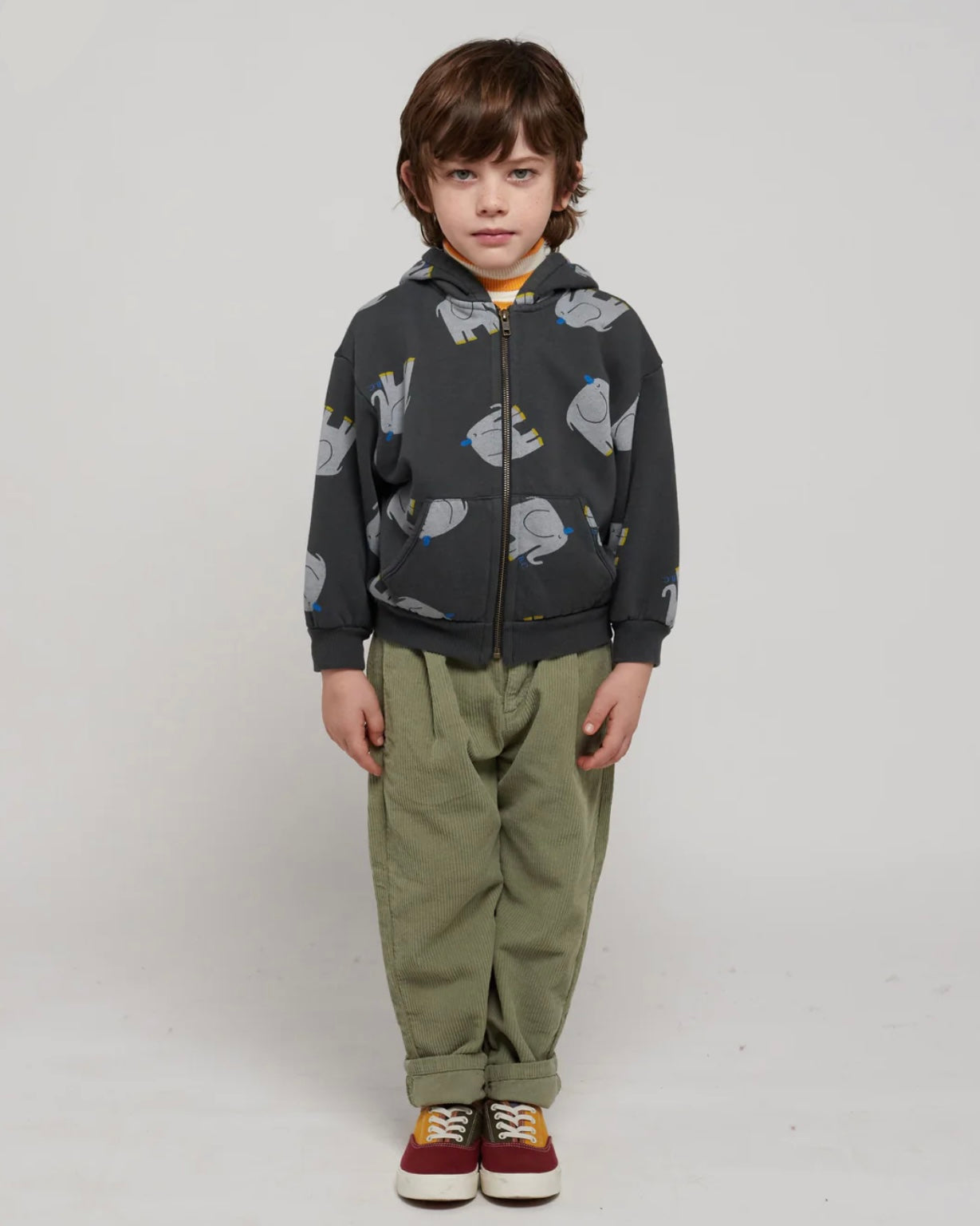 The Elephant All Over Zipped Hoodie
