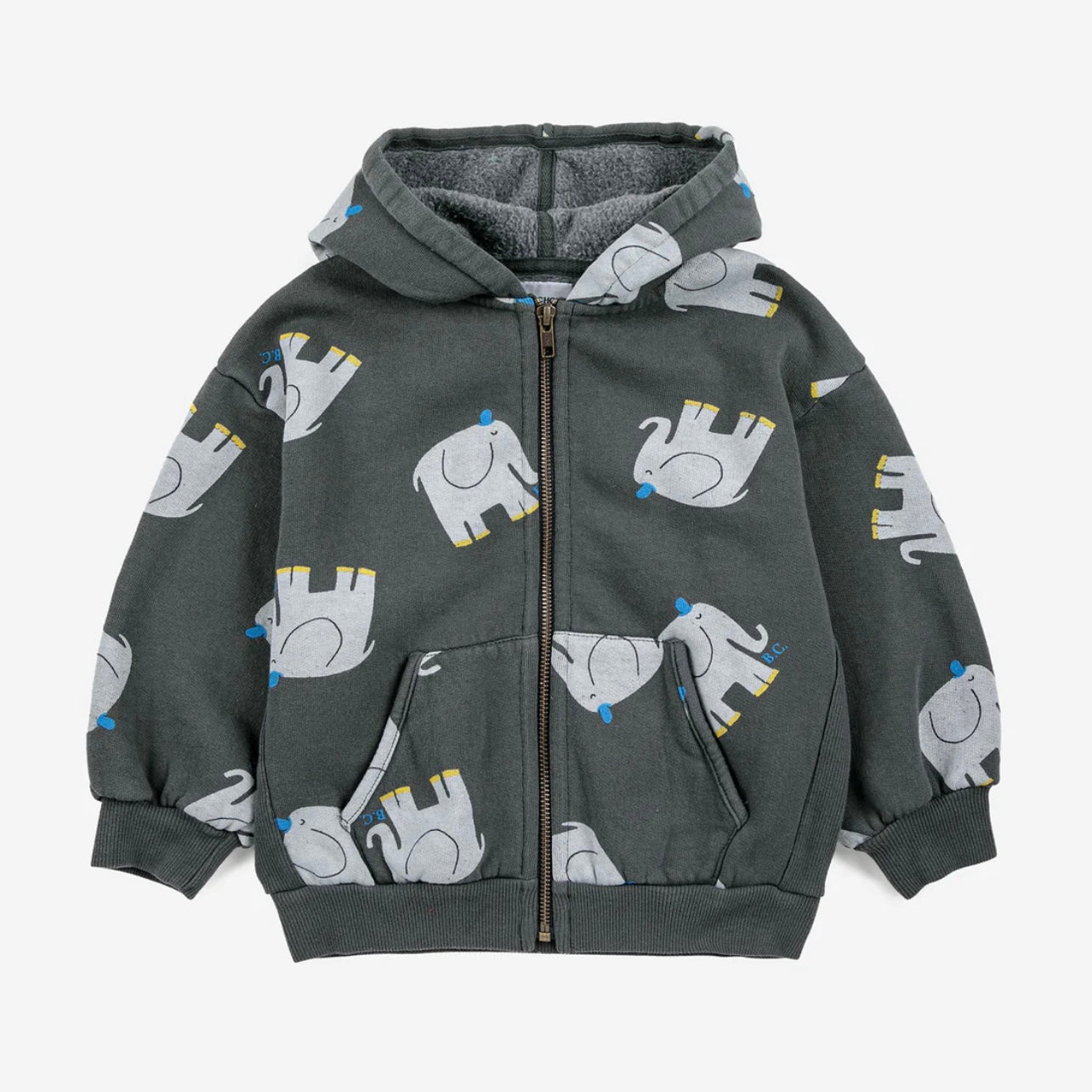 The Elephant All Over Zipped Hoodie