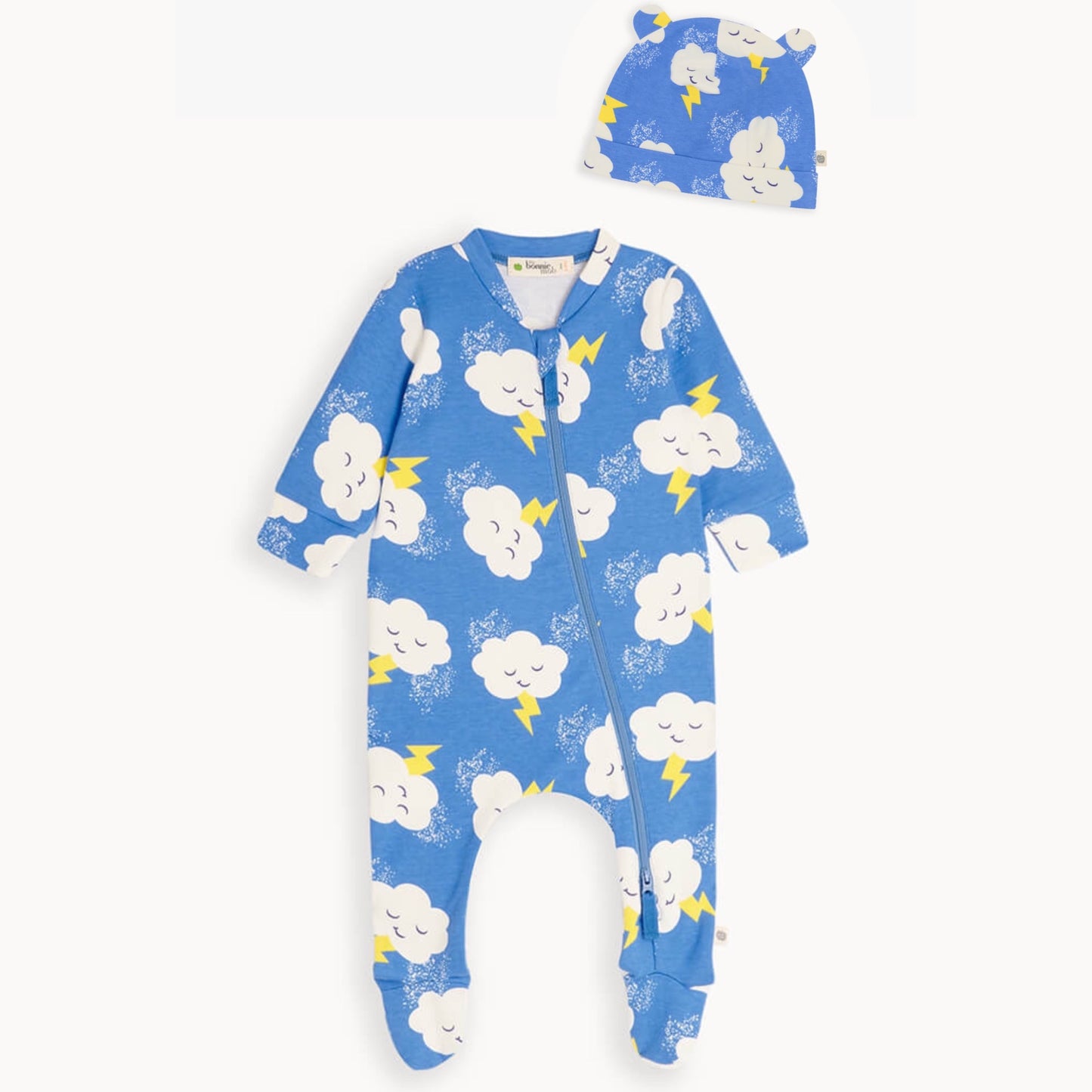 Cloud Zip-Front Playsuit & Hat