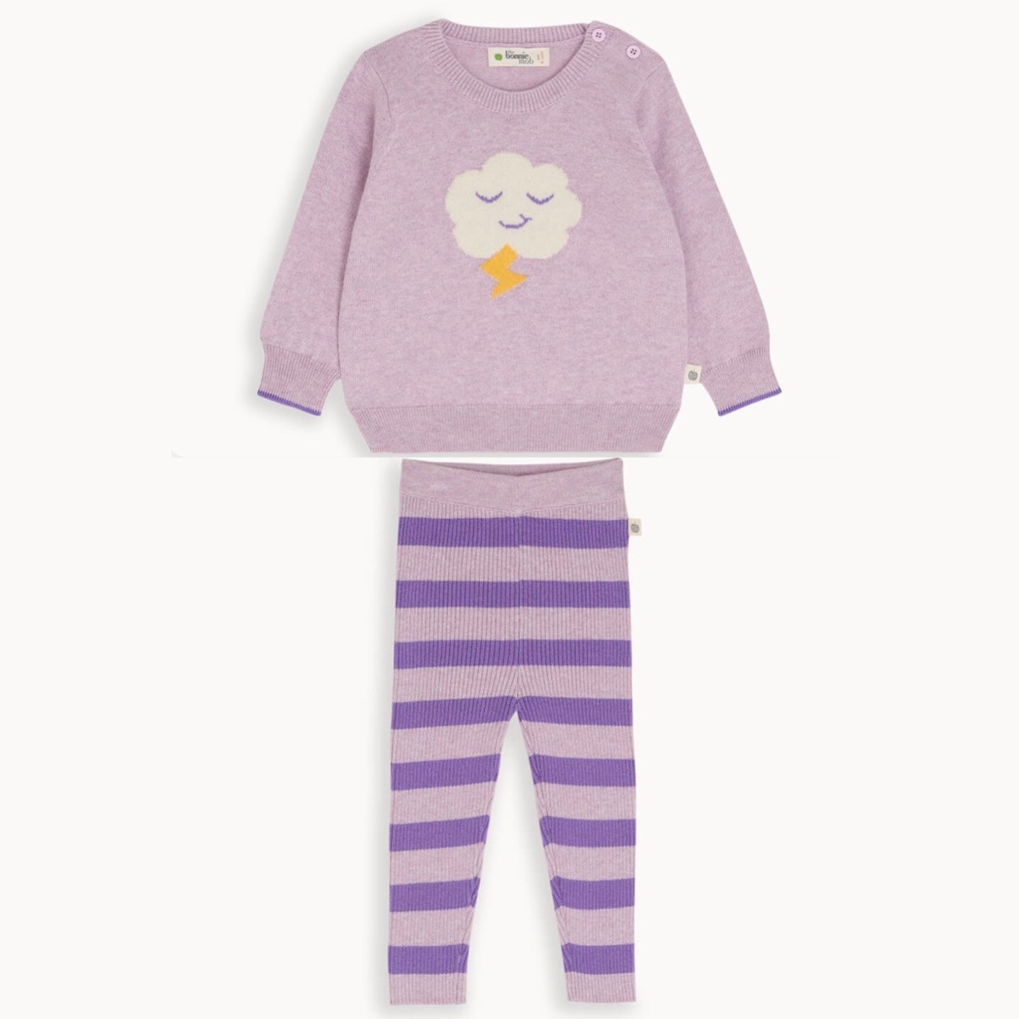 Cloud Knit Set with 5% Cashmere - Lilac