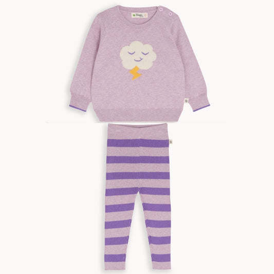 Cloud Knit Set with 5% Cashmere - Lilac