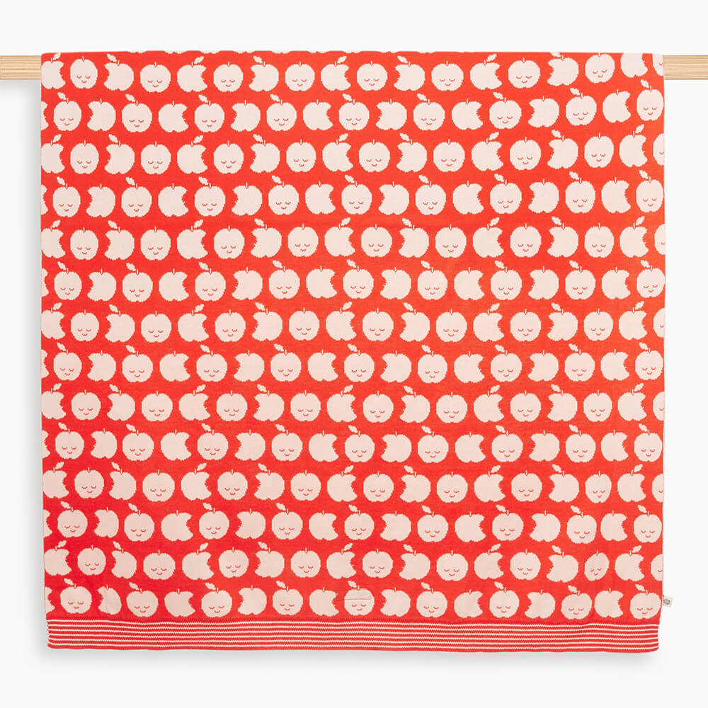 Apple Knit Blanket - Red