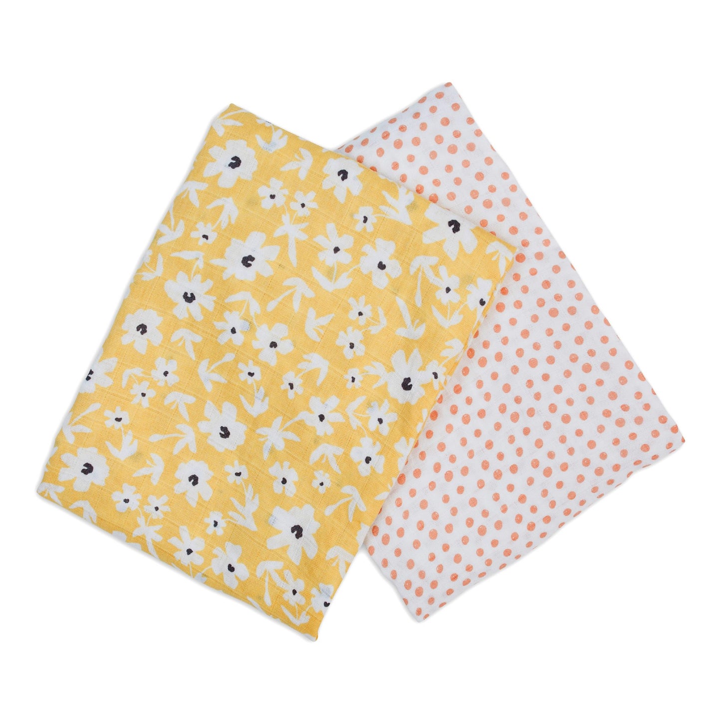 Cotton Muslin Blankets, Pack of 2 - Wildflowers & Dots