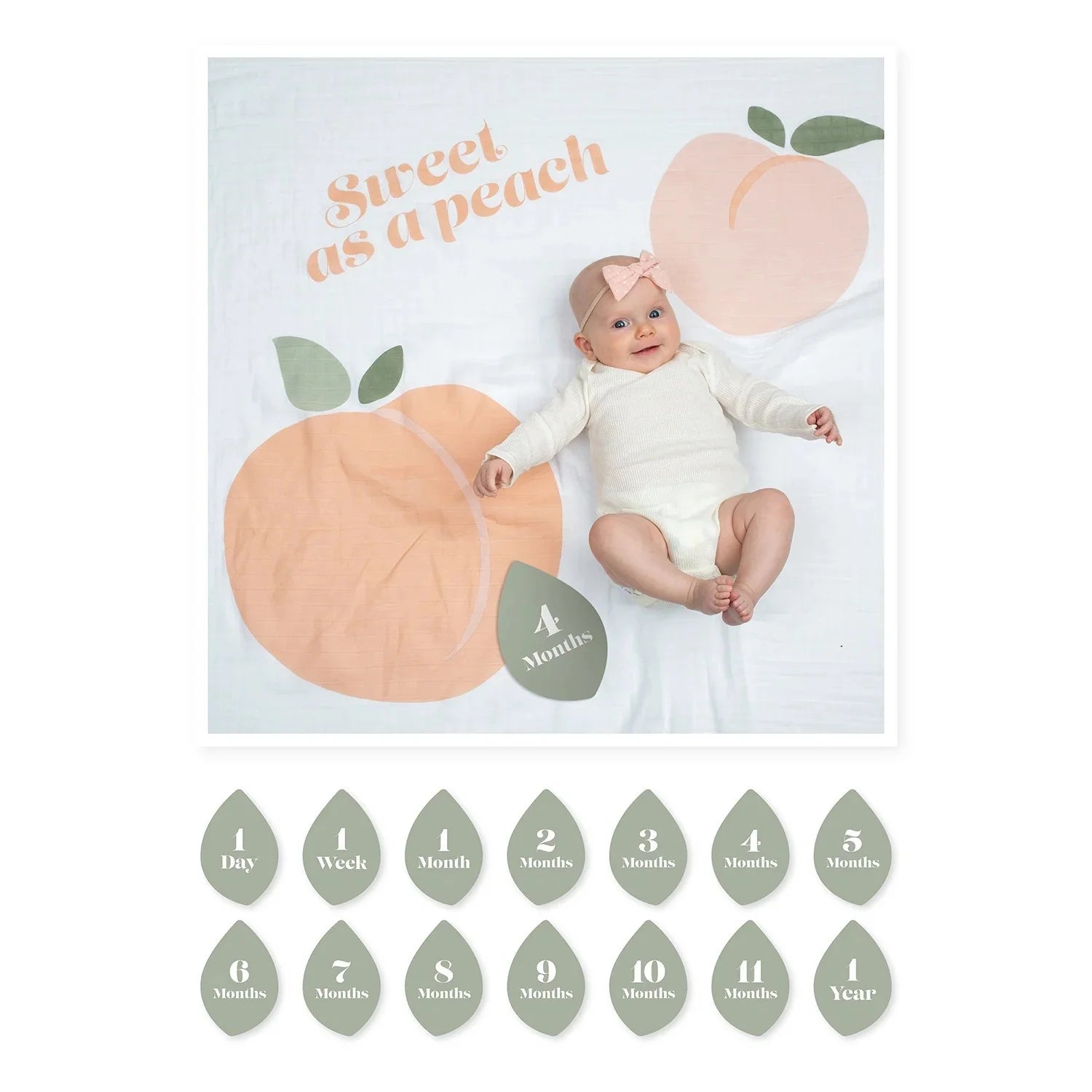 Baby s First Year Sweet As A Peach Blanket Card Set Cookie Dough Boutique LB