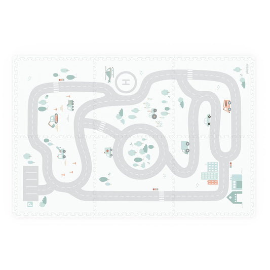 tiloo: Foam Puzzle Playmat & Storage Box - Road Map