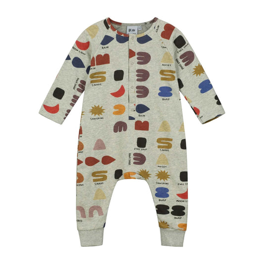 Grey Marl 'What Do You See?' Baby Romper