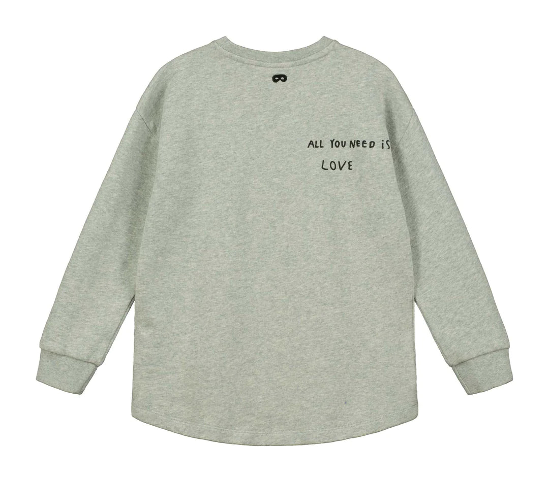 Grey Marl 'Grow Slowly' Relaxed Fit Sweater