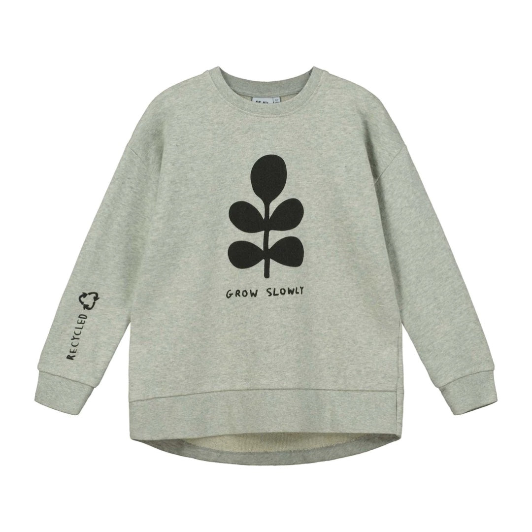 Grey Marl 'Grow Slowly' Relaxed Fit Sweater