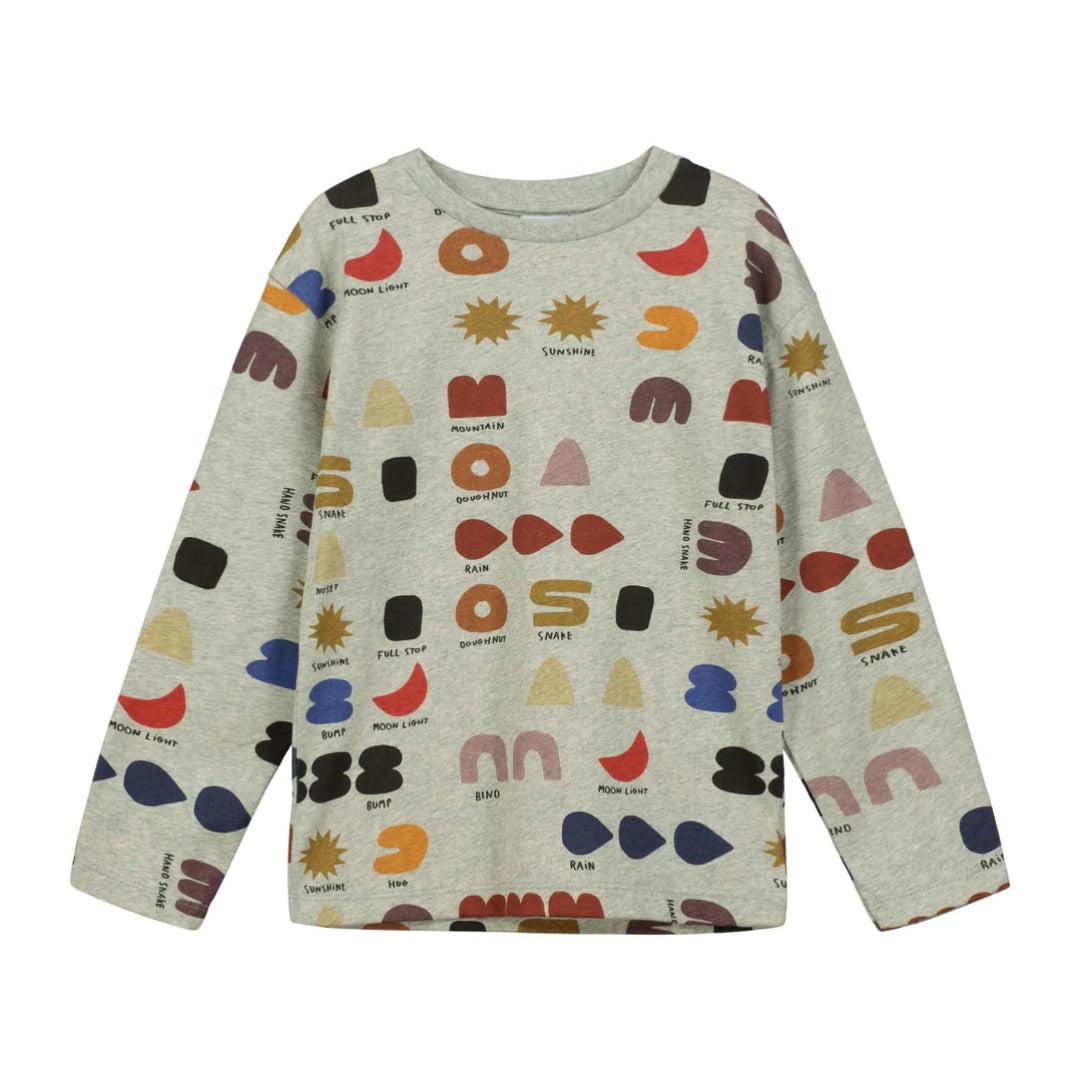 Grey Marl 'What Do You See?' Long Sleeve T-shirt