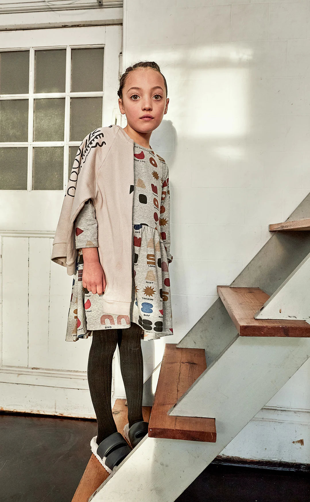 Grey Marl 'What Do You See?' Luna Dress