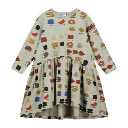Grey Marl 'What Do You See?' Luna Dress