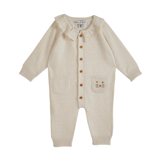 Alpaca & Merino Wool Playsuit - Ivory