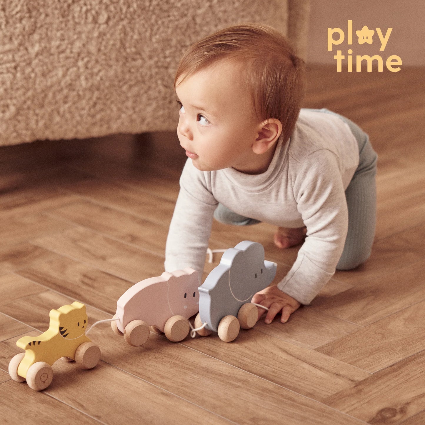 Wooden Pull-Along Toy - Animals